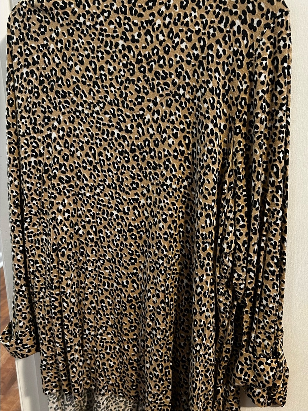 Kim Rogers Leopard Print Button-Front Blouse in Tan Black and Cream - Picture 2 of 4
